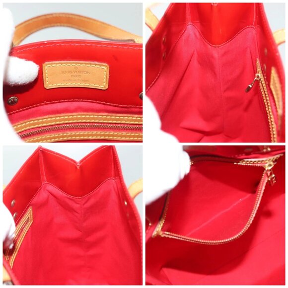 LOUIS VUITTON Monogram Vernis Reade MM Hand Bag Red Rouge M91086 LV Auth 139473 - Picture 15 of 16